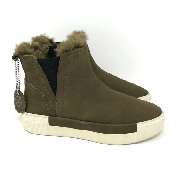 J Slides Ankle Boots Booties Green Leather 6 - Picture 1 of 10